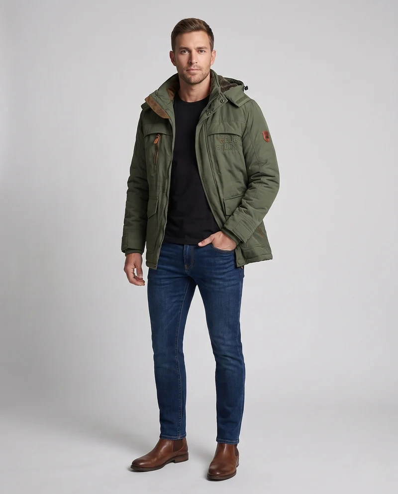 Herren kurz gepolsterte Field Blouson mit gesteppter thermischer Fütterung und Klapptaschen Nord Taschen