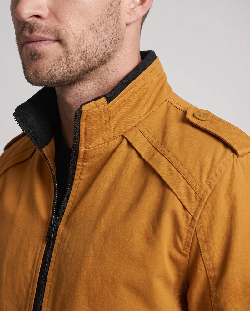 Herren kurze Jacke mit Teddyfutter, Reißverschluss und Schulterklappen Nord Taschen