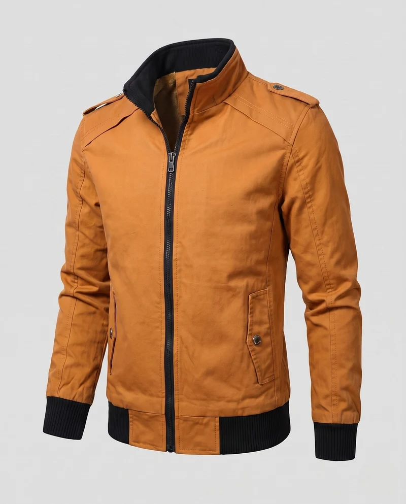 Herren kurze Jacke mit Teddyfutter, Reißverschluss und Schulterklappen Nord Taschen