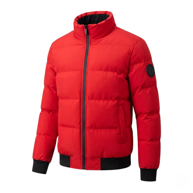 Männlicher kurzer Parka-Stil Pufferjacke mit winddichtem Außenmaterial und gerippten Bündchen Nord Taschen