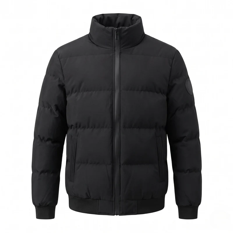 Männlicher kurzer Parka-Stil Pufferjacke mit winddichtem Außenmaterial und gerippten Bündchen Nord Taschen