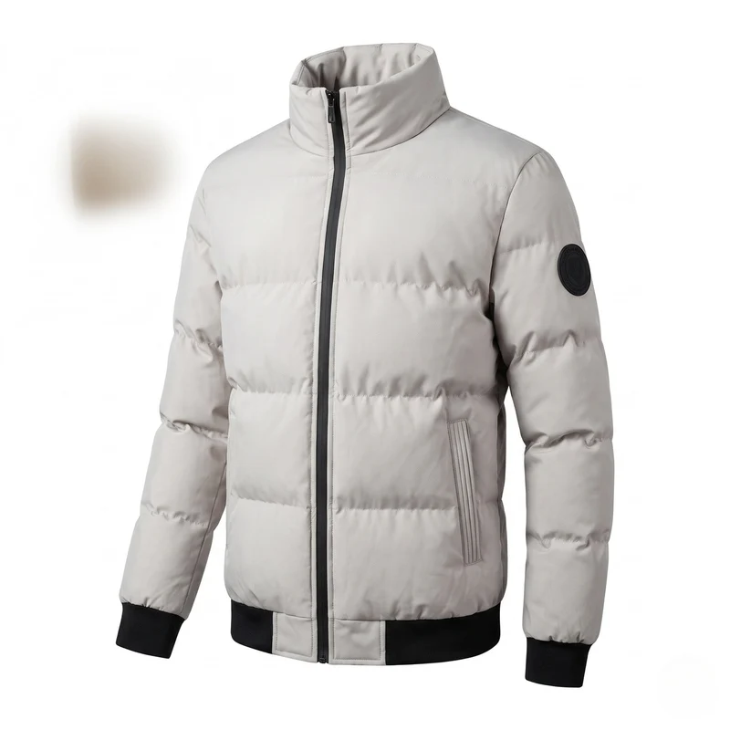 Männlicher kurzer Parka-Stil Pufferjacke mit winddichtem Außenmaterial und gerippten Bündchen Nord Taschen