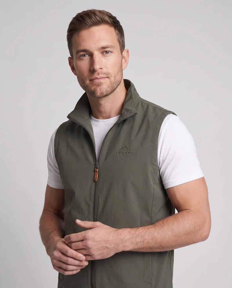Herren Leichtgewicht ärmellose Zip-Weste mit hoch stehendem Kragen und praktischen Seitentaschen Nord Taschen