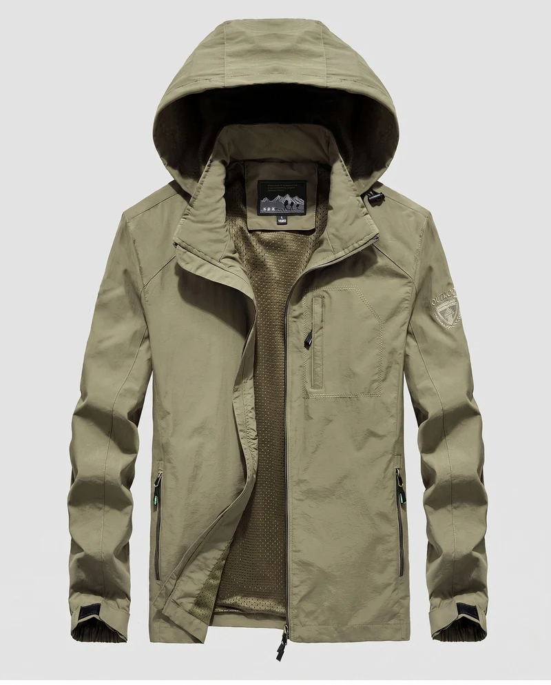 Leichte atmungsaktive Feldjacke für Herren mit Kapuze und Mesh-Futter Nord Taschen