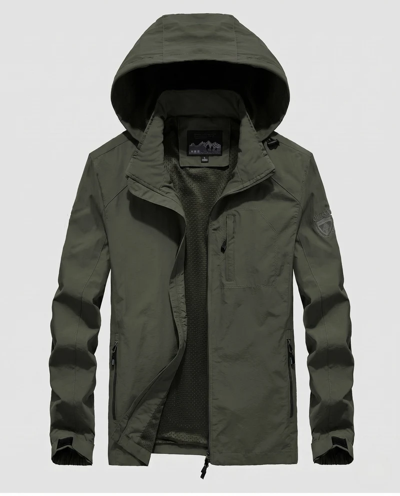 Leichte atmungsaktive Feldjacke für Herren mit Kapuze und Mesh-Futter Nord Taschen