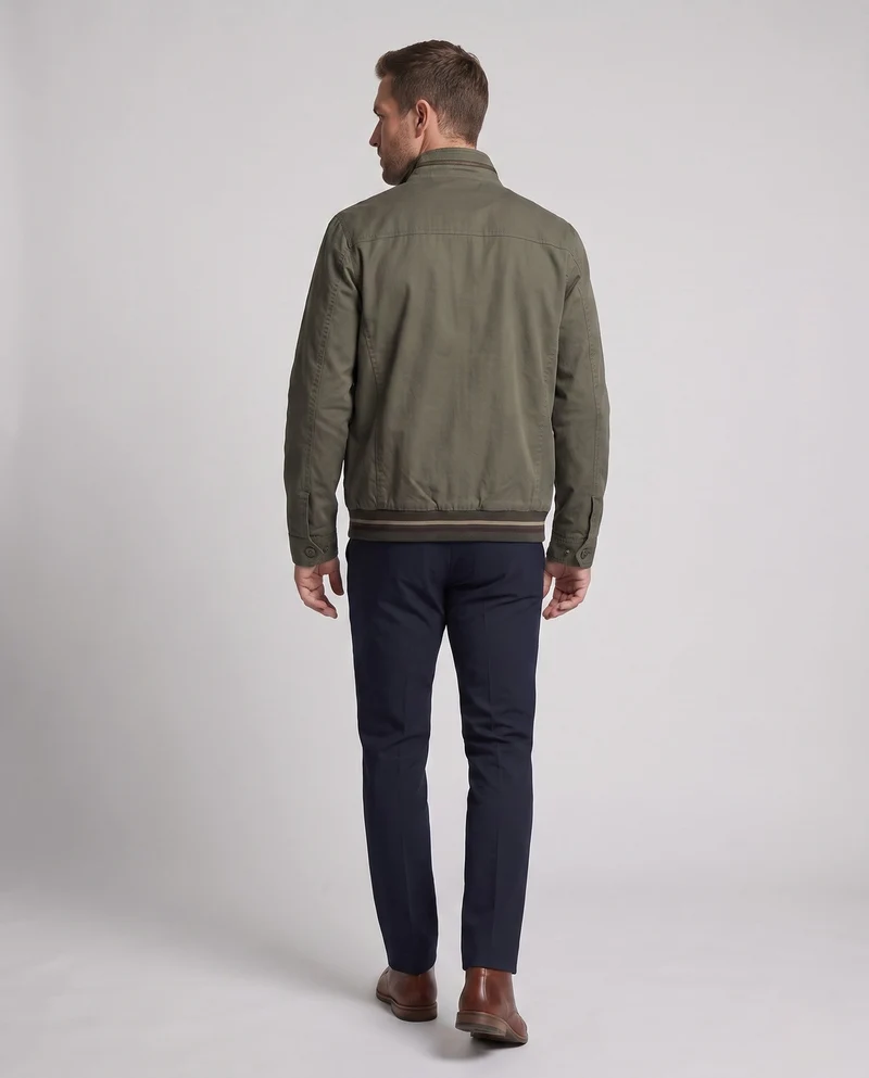 Herren leichte Canvas Übergangsjacke mit Stehkragen und integrierter Fütterung Nord Taschen
