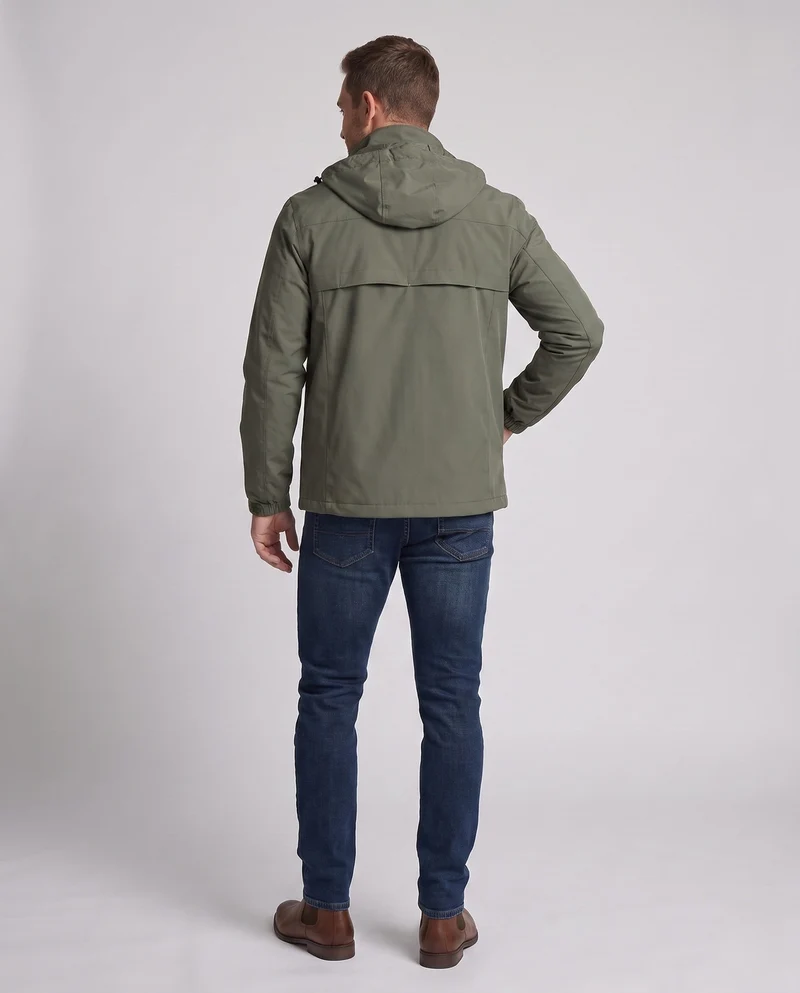 Leichte Herren-Hoodie-Utility-Jacke mit verdecktem Reißverschluss und Brusttasche Nord Taschen