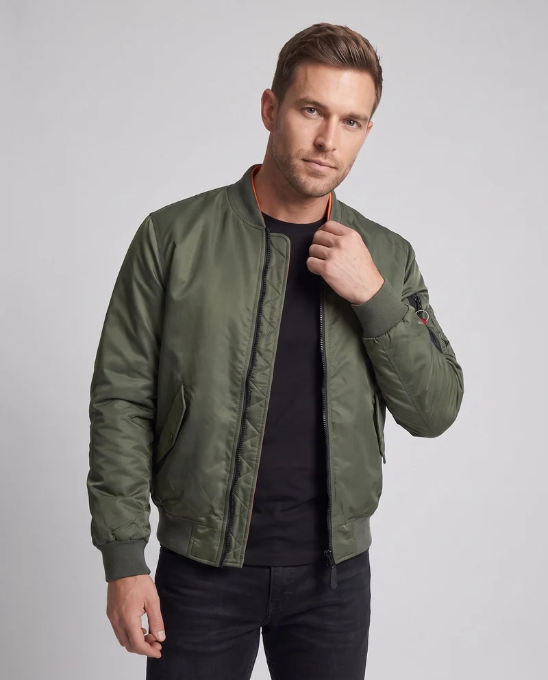 Leichte Herren Nylon Flug Bomberjacke mit Ärmel Utility Tasche Nord Taschen