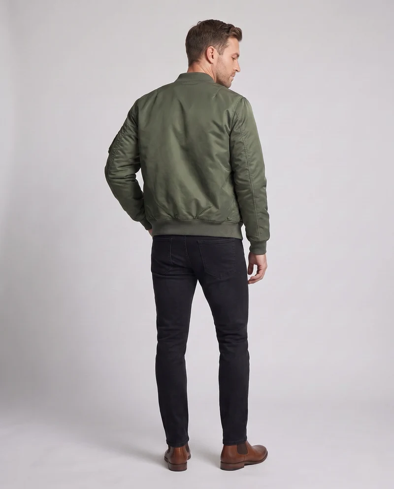 Leichte Herren Nylon Flug Bomberjacke mit Ärmel Utility Tasche Nord Taschen
