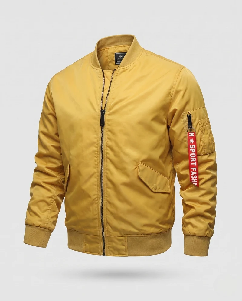 Leichte Herren Nylon Flug Bomberjacke mit Ärmel Utility Tasche Nord Taschen