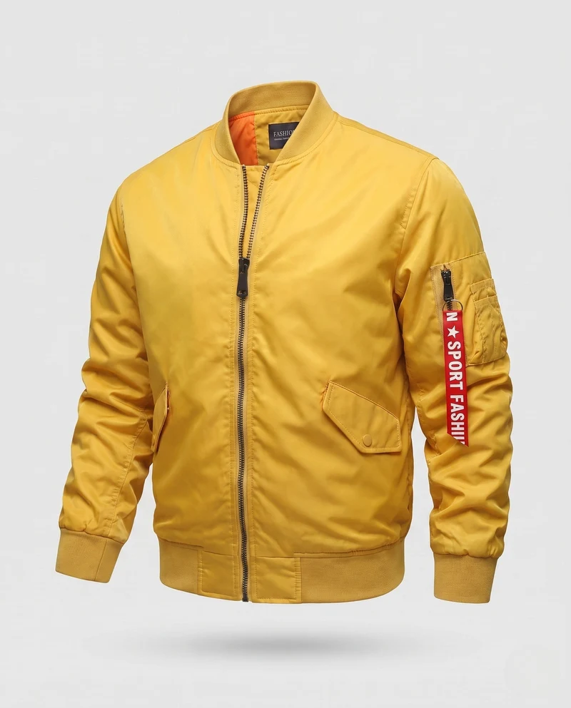 Leichte Herren Nylon Flug Bomberjacke mit Ärmel Utility Tasche Nord Taschen