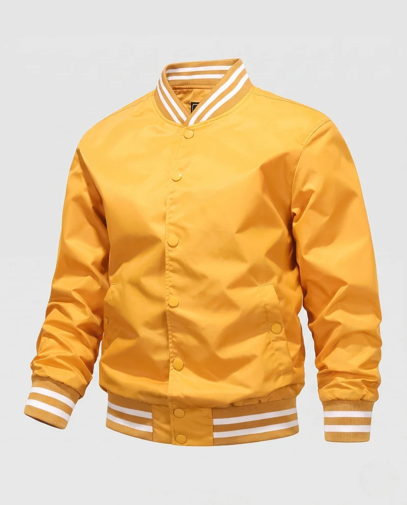 Leichte Nylon-Vereins-Bomberjacke für Herren mit gestreiften Rippbündchen Nord Taschen