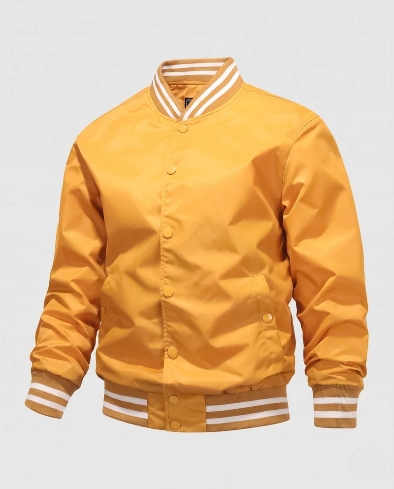 Leichte Nylon-Vereins-Bomberjacke für Herren mit gestreiften Rippbündchen Nord Taschen