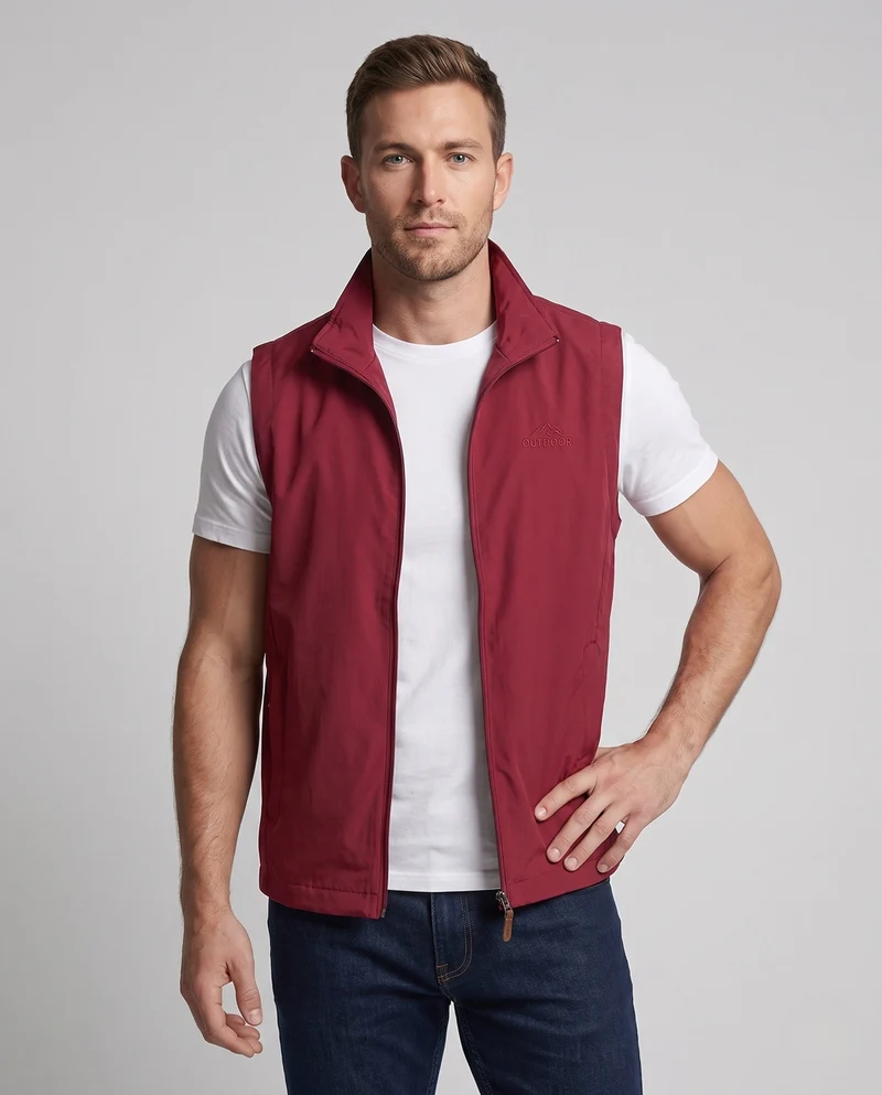 Leichte Outdoor-Softshell-Weste für Herren mit Stehkragen und vollem Reißverschluss Nord Taschen