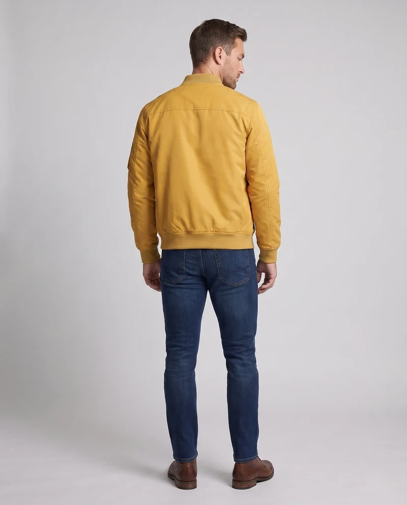Herren Leichte Pilot Bomberjacke aus technischem Nylon mit Ärmeltasche Nord Taschen
