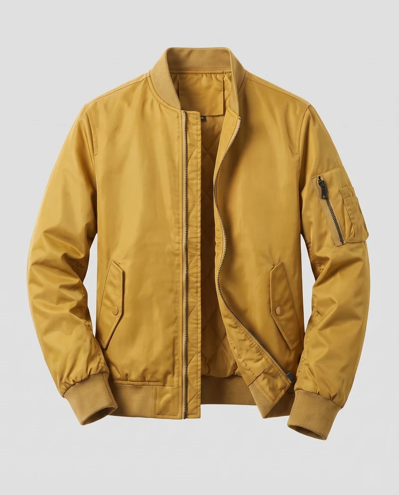Herren Leichte Pilot Bomberjacke aus technischem Nylon mit Ärmeltasche Nord Taschen