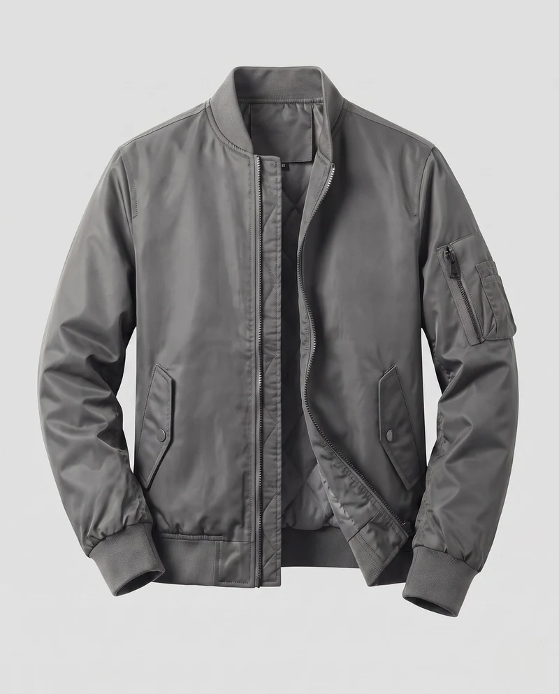 Herren Leichte Pilot Bomberjacke aus technischem Nylon mit Ärmeltasche Nord Taschen