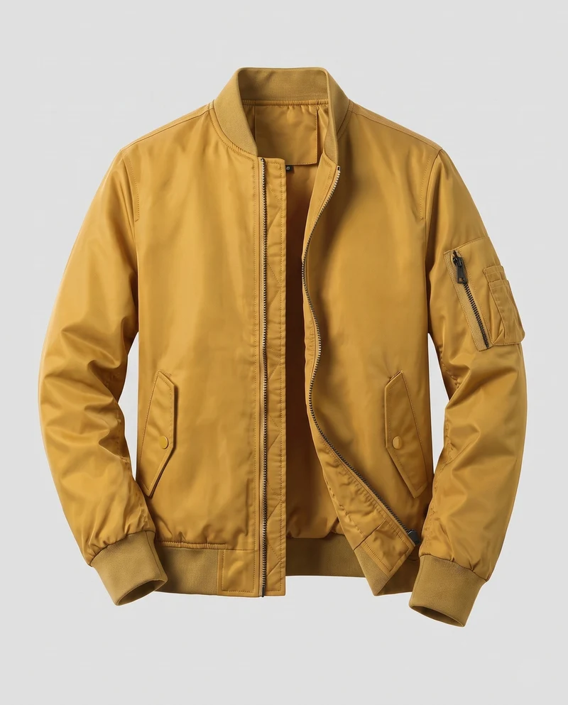 Herren Leichte Pilot Bomberjacke aus technischem Nylon mit Ärmeltasche Nord Taschen