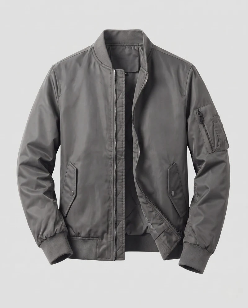 Herren Leichte Pilot Bomberjacke aus technischem Nylon mit Ärmeltasche Nord Taschen