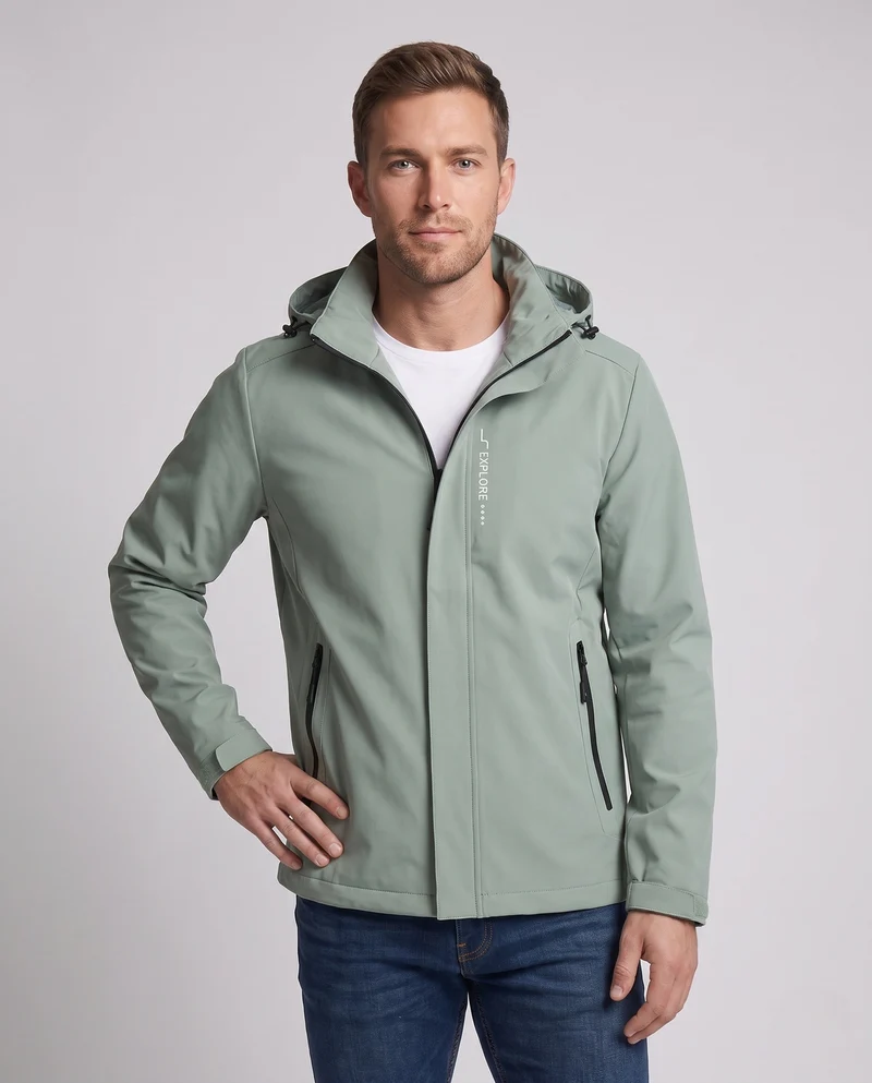 Herren leichte technische Softshelljacke mit verstellbarer Kapuze, wind- und wasserabweisend Nord Taschen
