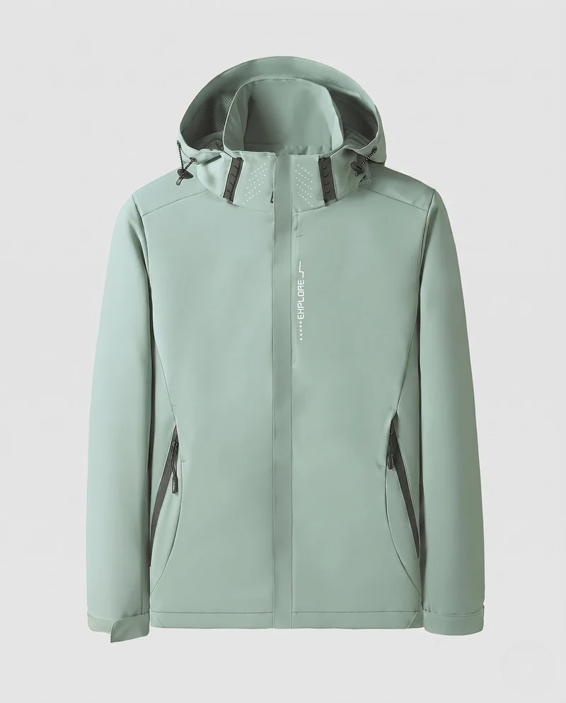 Herren leichte technische Softshelljacke mit verstellbarer Kapuze, wind- und wasserabweisend Nord Taschen