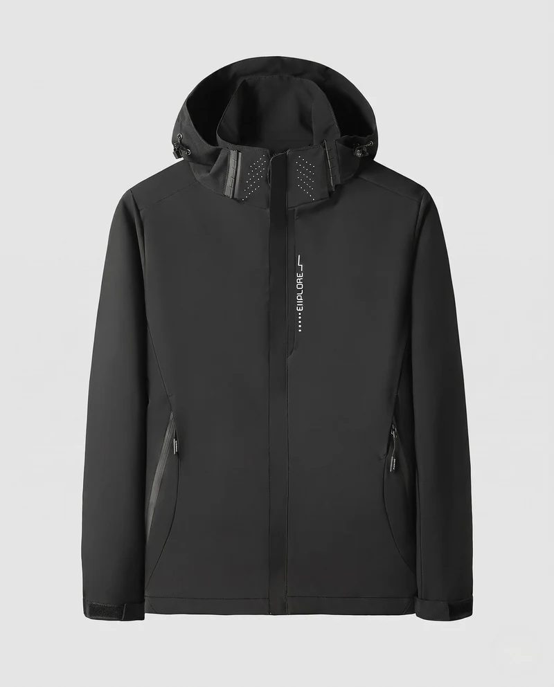 Herren leichte technische Softshelljacke mit verstellbarer Kapuze, wind- und wasserabweisend Nord Taschen
