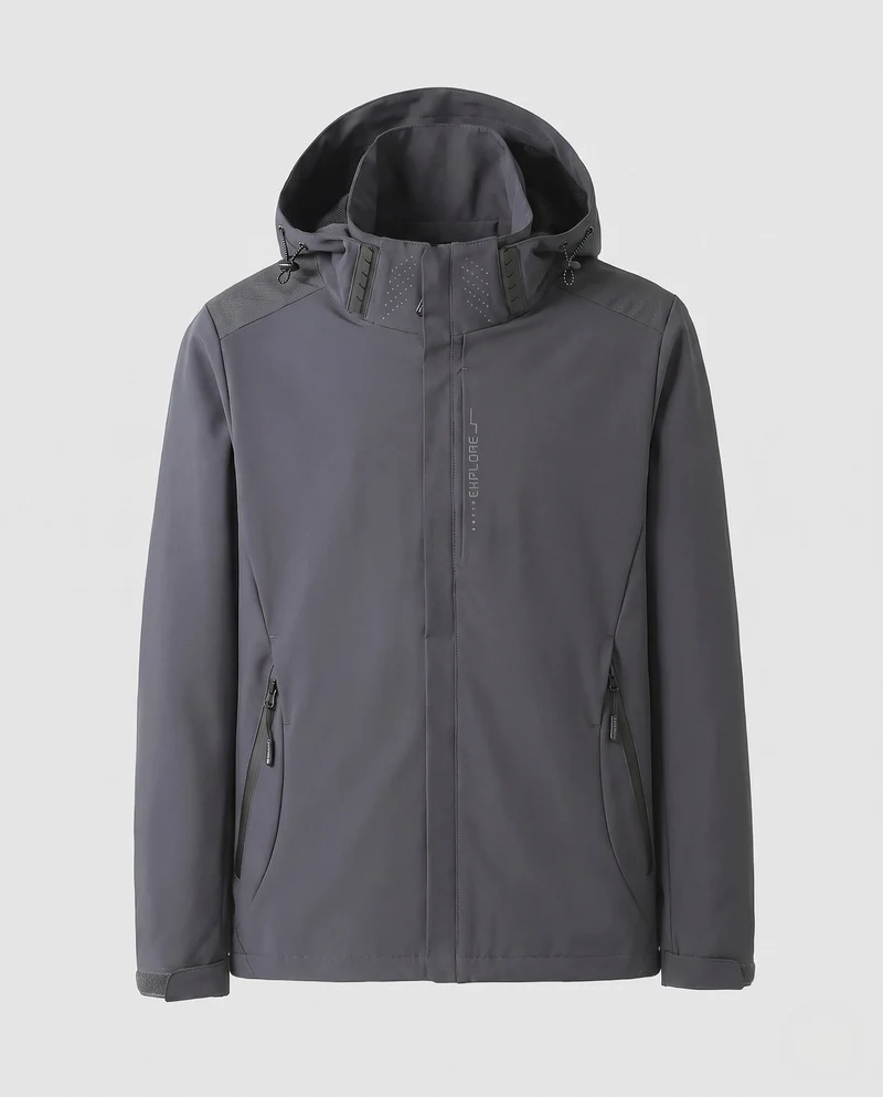 Herren leichte technische Softshelljacke mit verstellbarer Kapuze, wind- und wasserabweisend Nord Taschen