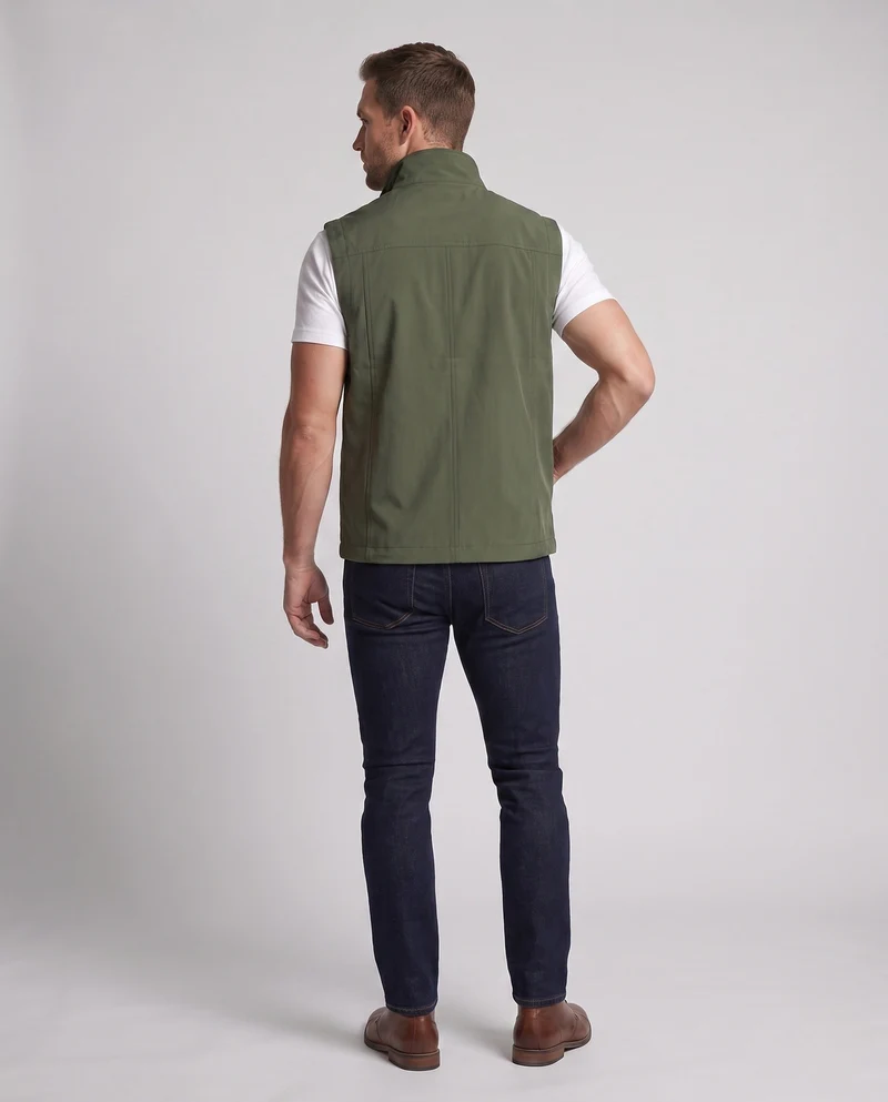 Leichtgewichtige Utility-Weste für Herren mit Reißverschlusstaschen und Stehkragen Nord Taschen