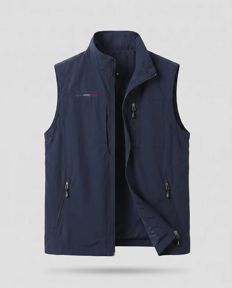 Leichtgewichtige Utility-Weste für Herren mit Reißverschlusstaschen und Stehkragen Nord Taschen