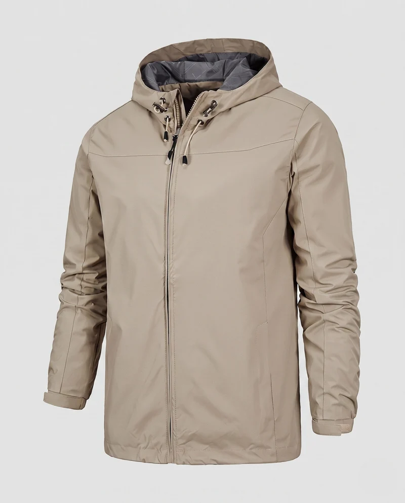 Leichte wasserabweisende Herren-Hoodiejacke mit gepolstertem Innenfutter und verstellbaren Bündchen Nord Taschen