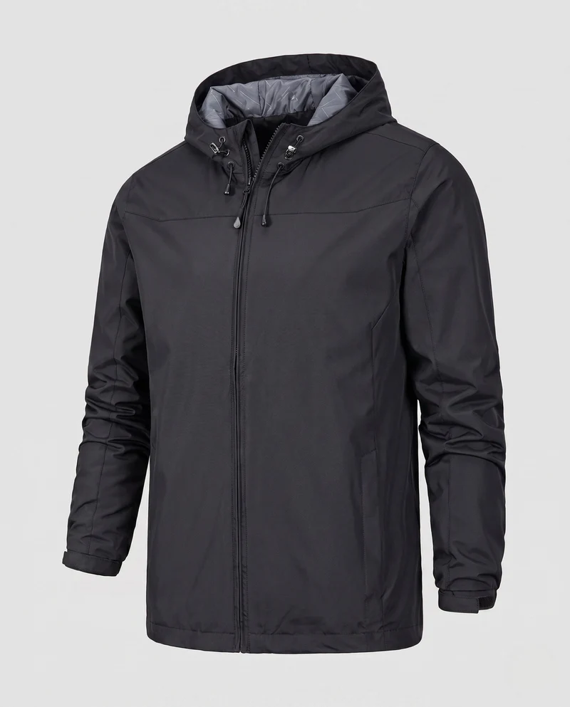 Leichte wasserabweisende Herren-Hoodiejacke mit gepolstertem Innenfutter und verstellbaren Bündchen Nord Taschen