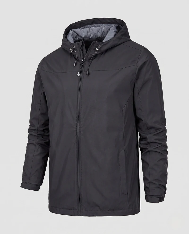 Leichte wasserabweisende Herren-Hoodiejacke mit gepolstertem Innenfutter und verstellbaren Bündchen Nord Taschen