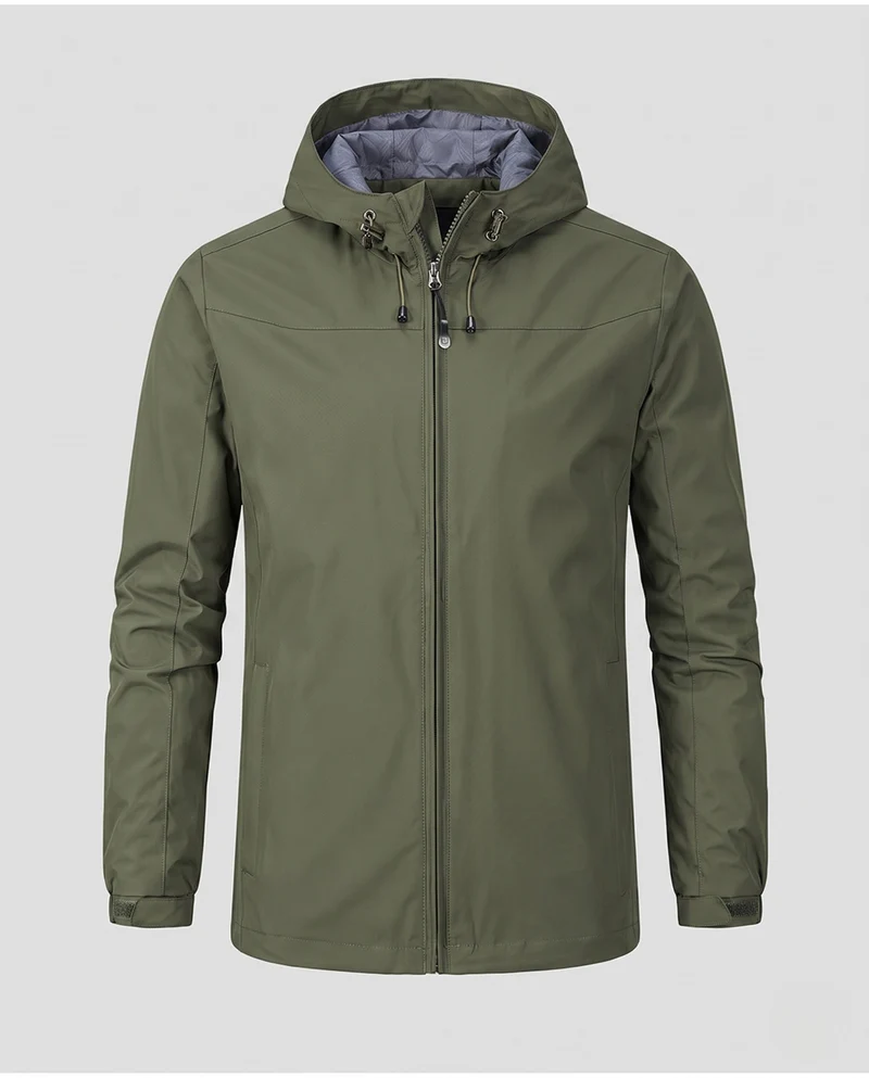 Herren Leichte Wasserabweisende Kapuzenjacke mit Verstellbarer Kapuze und Subtiler Thermofütterung Nord Taschen