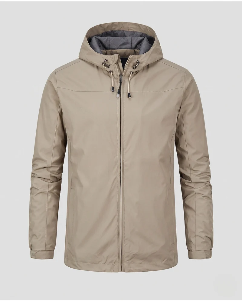 Herren Leichte Wasserabweisende Kapuzenjacke mit Verstellbarer Kapuze und Subtiler Thermofütterung Nord Taschen