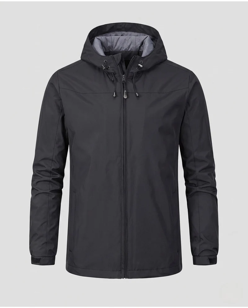 Herren Leichte Wasserabweisende Kapuzenjacke mit Verstellbarer Kapuze und Subtiler Thermofütterung Nord Taschen