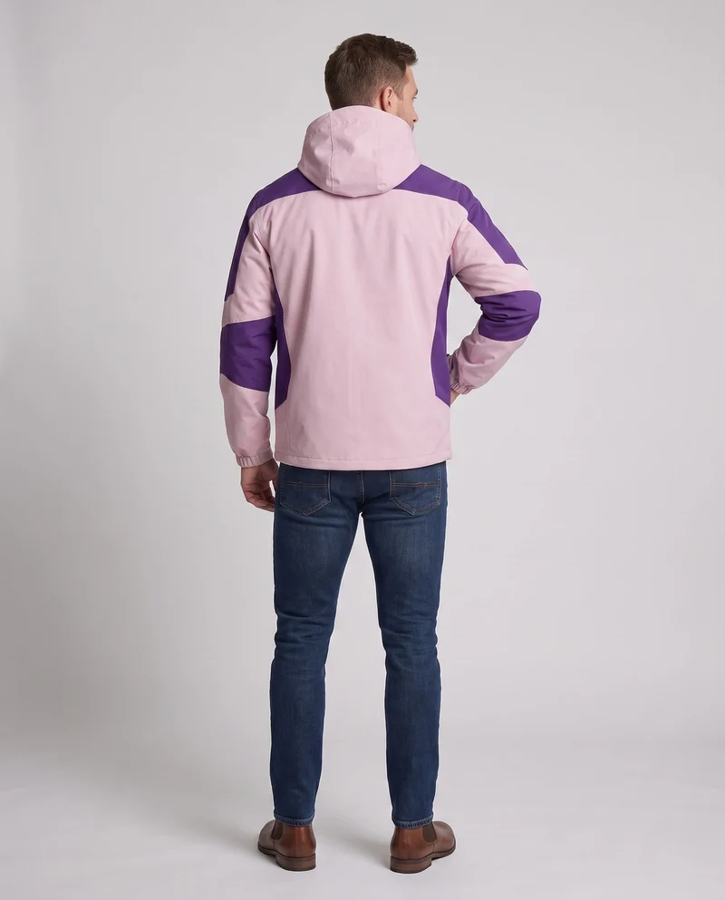 Leichte, wasserabweisende Herren-Hoodie-Softshell-Jacke mit Kontraststreifen und Brustreißverschluss Nord Taschen