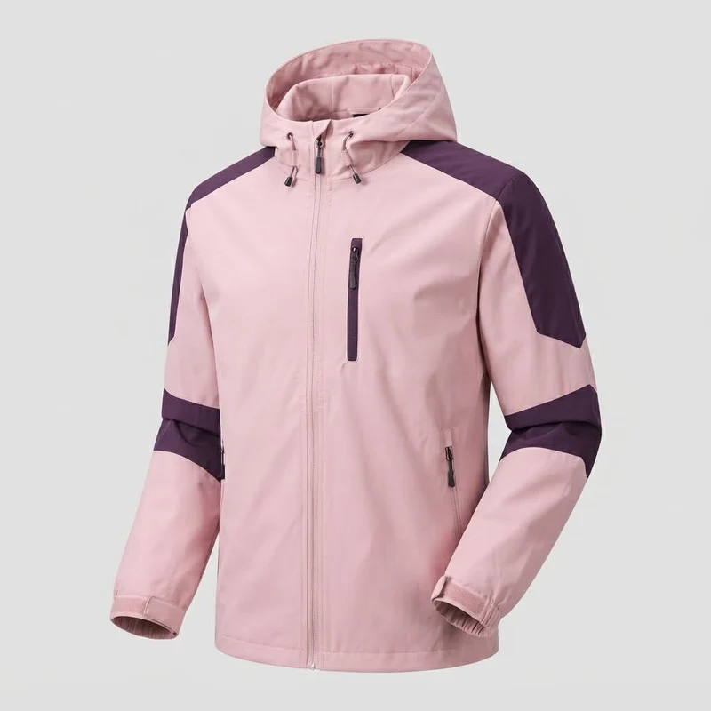 Leichte, wasserabweisende Herren-Hoodie-Softshell-Jacke mit Kontraststreifen und Brustreißverschluss Nord Taschen