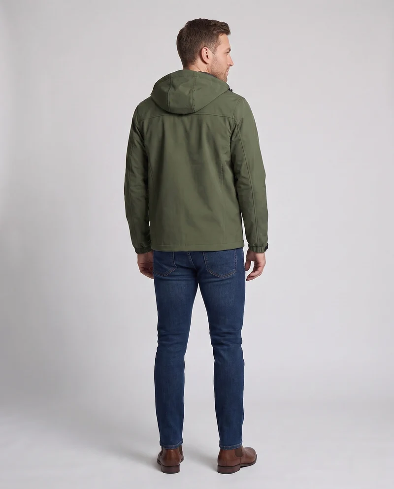 Herren leichte wind- und wasserabweisende Kapuzenjacke mit verstellbarer Kapuze und Reißverschlusstaschen Nord Taschen