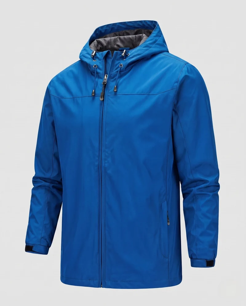 Herren leichte wind- und wasserabweisende Kapuzenjacke mit verstellbarer Kapuze und Reißverschlusstaschen Nord Taschen