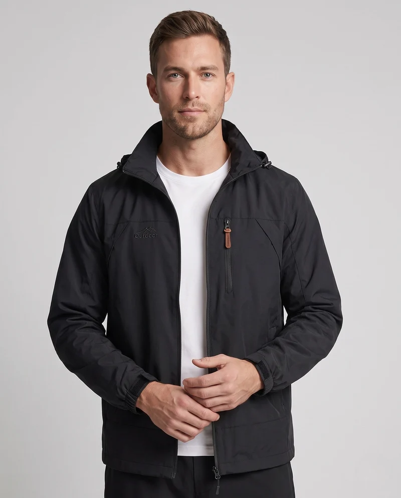Leichte winddichte Freizeit-Zip-Jacke für Herren mit Brust-Reißverschluss-Tasche Nord Taschen