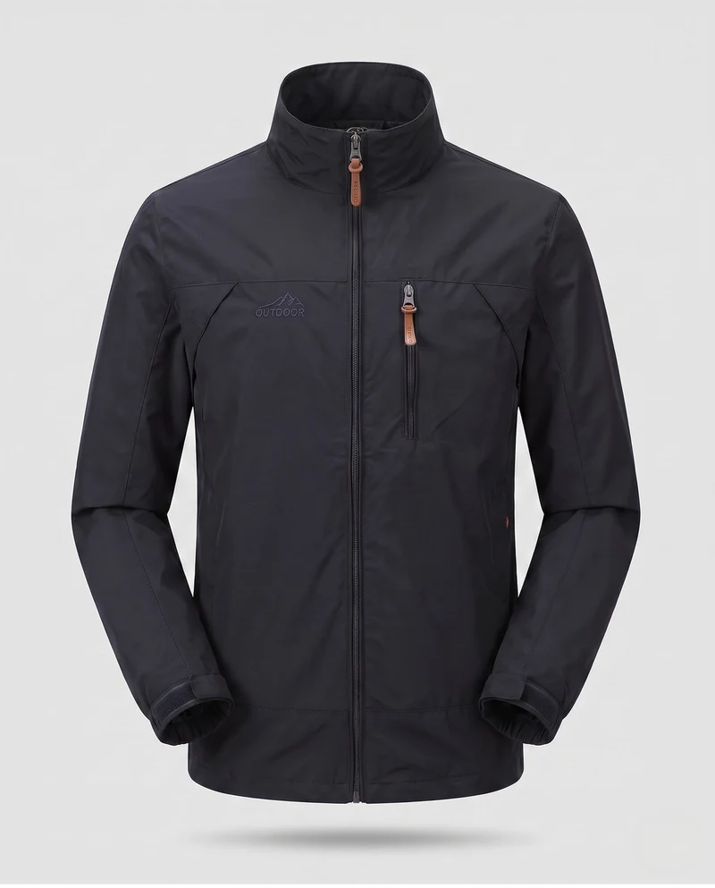 Leichte winddichte Freizeit-Zip-Jacke für Herren mit Brust-Reißverschluss-Tasche Nord Taschen