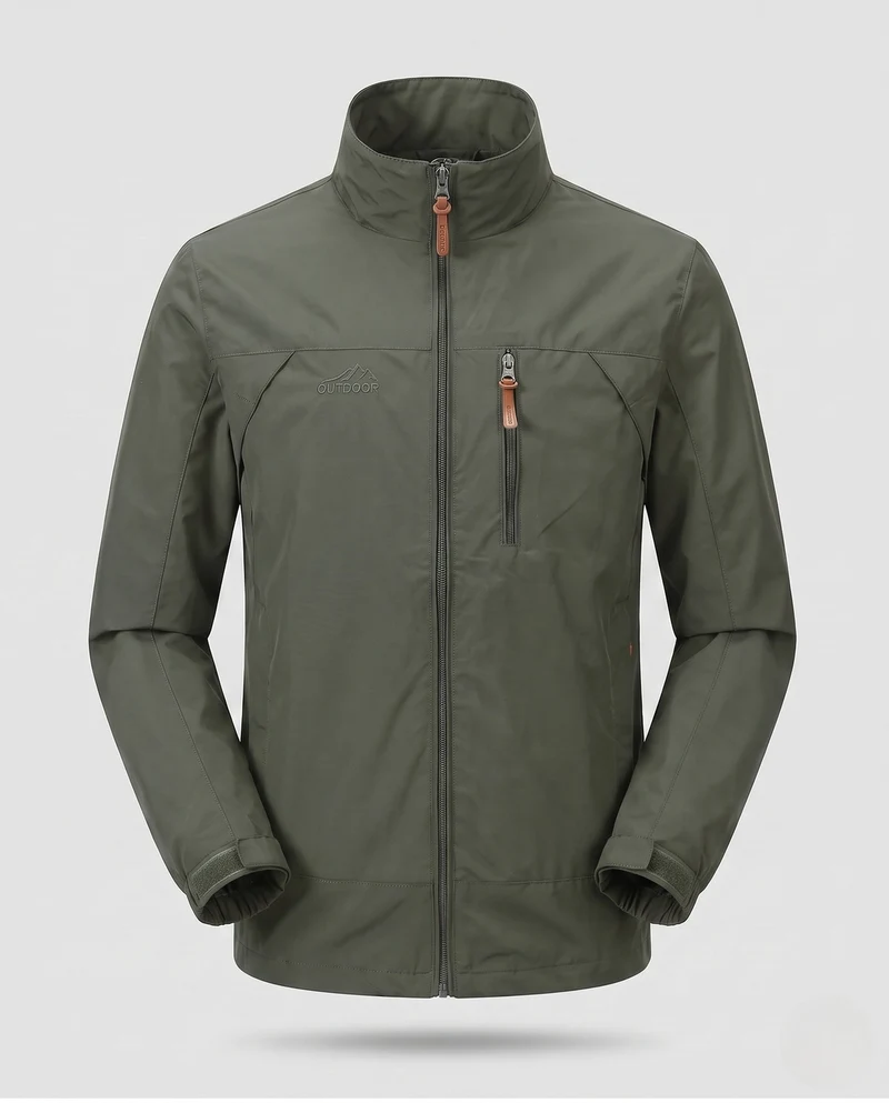 Leichte winddichte Freizeit-Zip-Jacke für Herren mit Brust-Reißverschluss-Tasche Nord Taschen