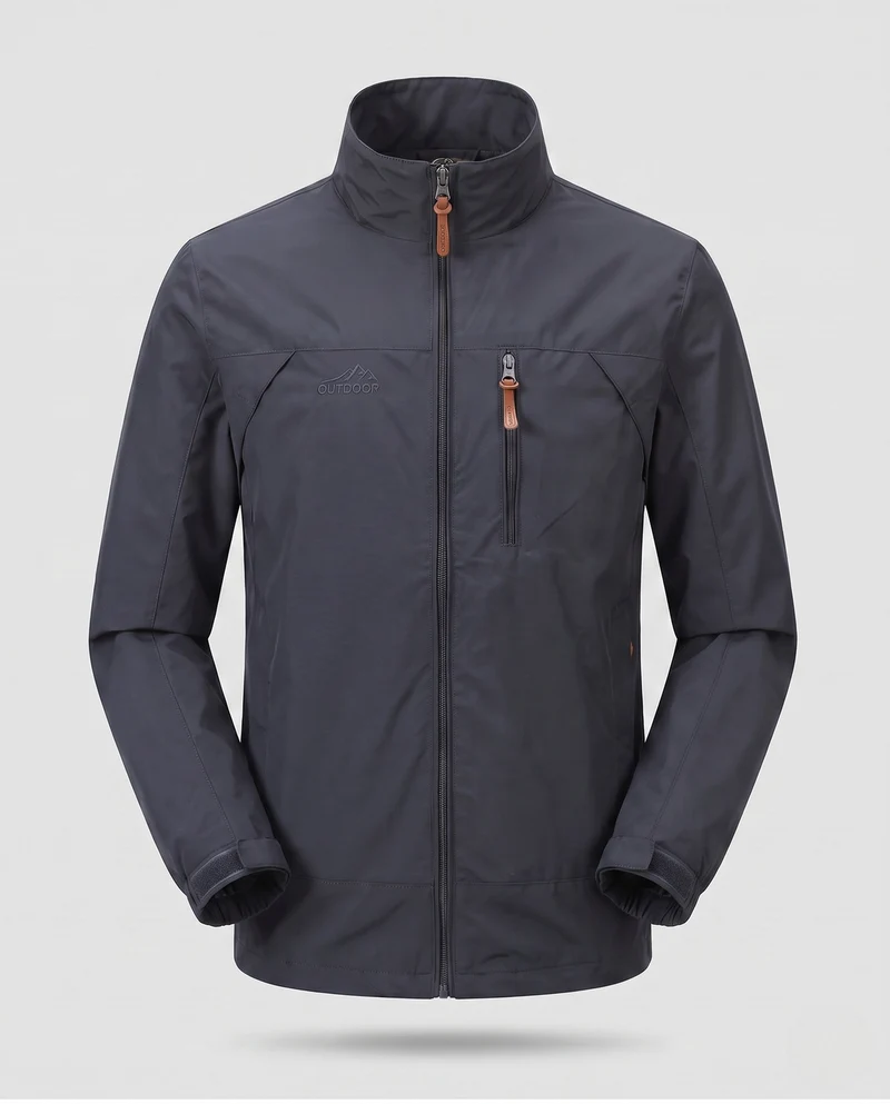Leichte winddichte Freizeit-Zip-Jacke für Herren mit Brust-Reißverschluss-Tasche Nord Taschen