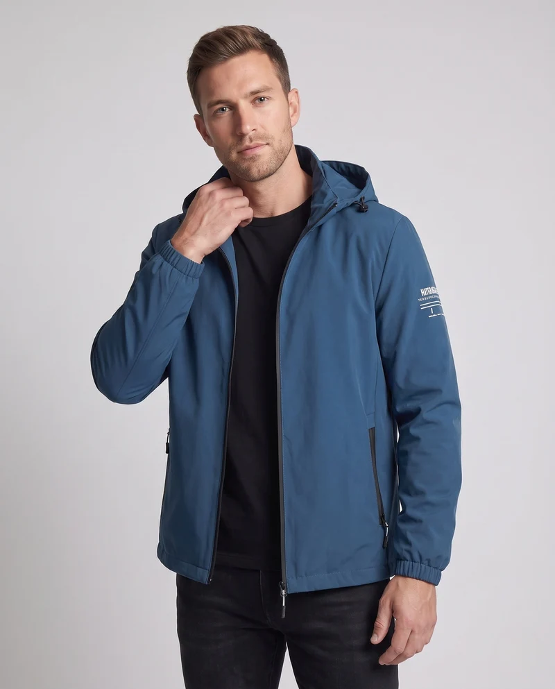 Herren leichte winddichte Kapuzenjacke mit wärmendem Fleece-Futter und mit Reißverschluss versehenen Taschen Nord Taschen