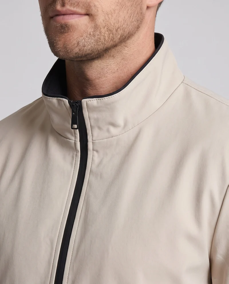 Leichte winddichte Softshell-Bomberjacke für Herren mit hohem Stehkragen und verstecktem Reißverschluss vorne Nord Taschen