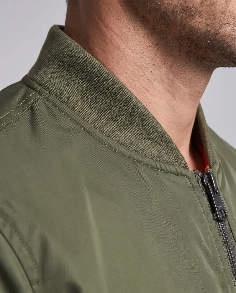 Leichte Bomberjacke für Herren im Aviator-Stil mit kontrastierendem Innenfutter und Armtasche Nord Taschen