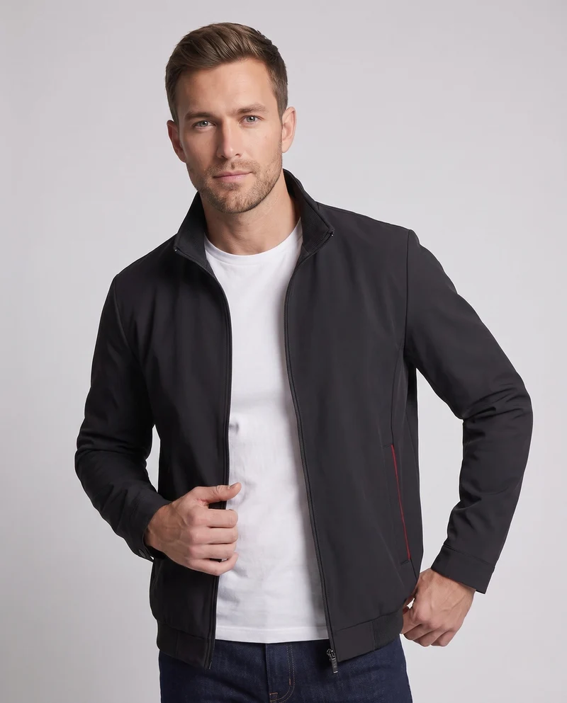 Herren Leichte Bomberjacke mit Teddyfleece-Futter und Stehkragen Nord Taschen