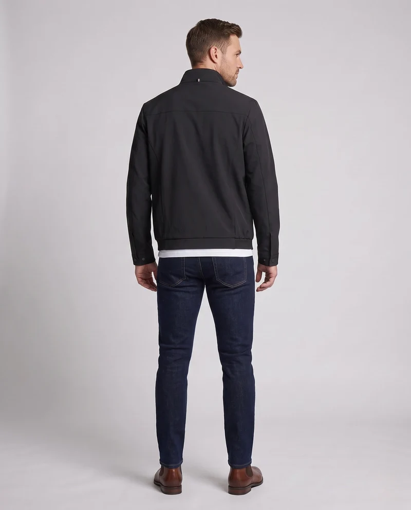 Herren Leichte Bomberjacke mit Teddyfleece-Futter und Stehkragen Nord Taschen