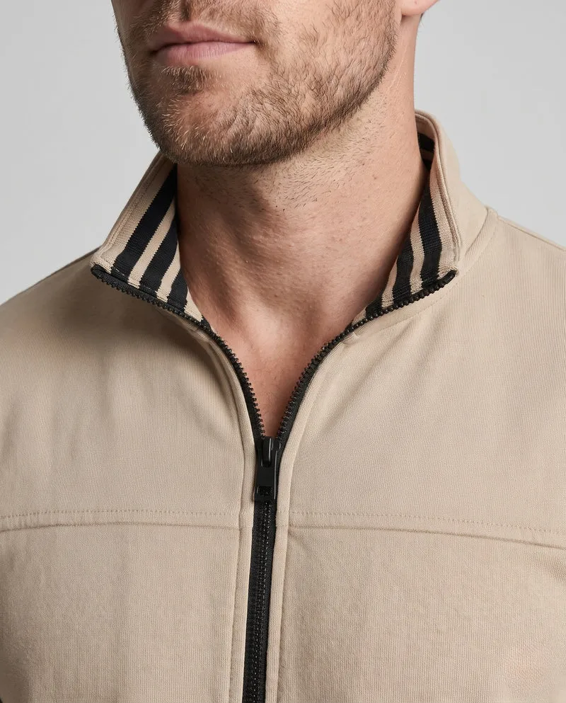 Herren Leichte Canvas Bomberjacke mit Gestreiften Rippbündchen und Stehkragen Nord Taschen