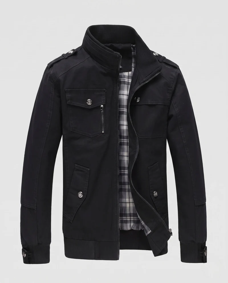 Herren Leichtgewicht Feldblouson mit Stehkragen und Multifunktionstaschen Nord Taschen
